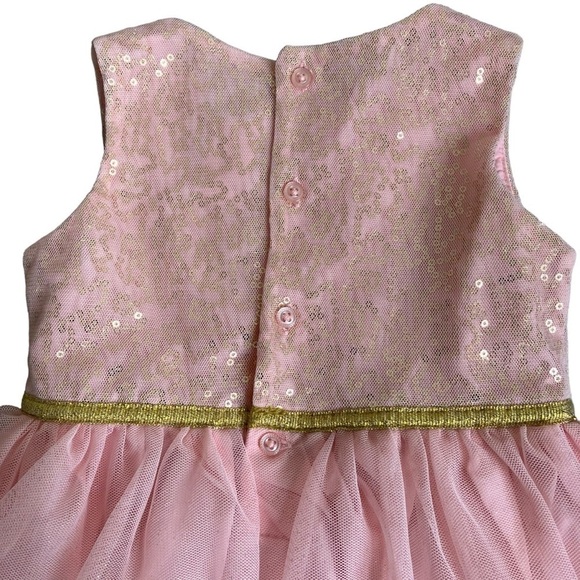 Carters Baby Girls Holiday Dress Pink Gold Sequined Tulle Fairy Dress Sz 12mo - Picture 10 of 16
